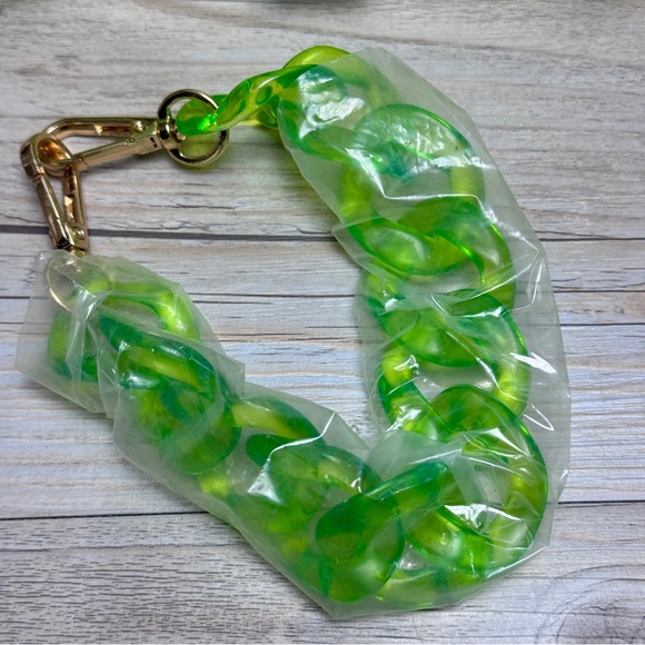 NWT Le Miel Acrylic Green Purse Crossbody/Handle purse Glows under black light. - Picture 12 of 17